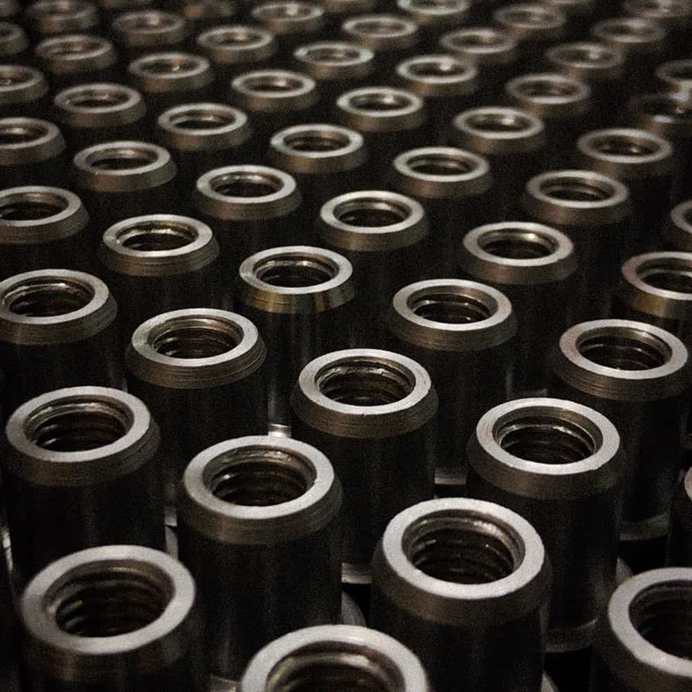 Machined Bolts all neatly aligned